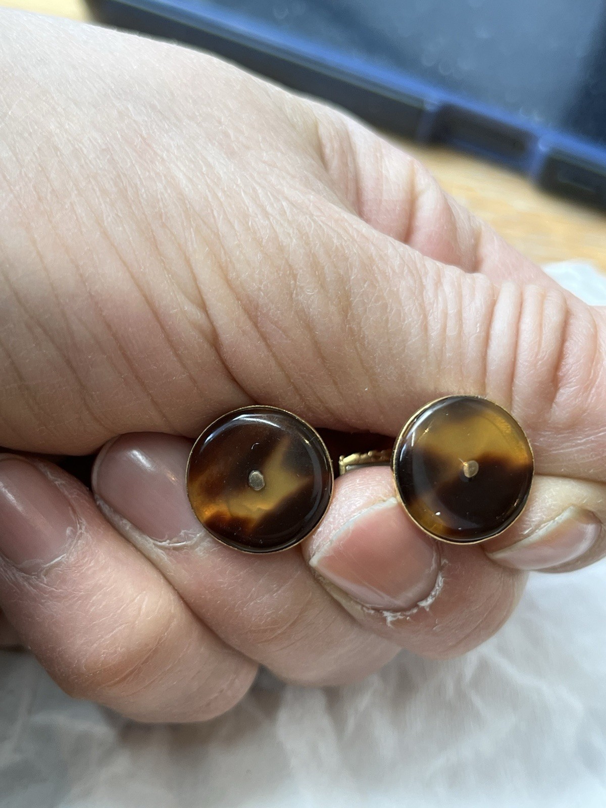 david webb cufflinks Brown Tortoise - image 2