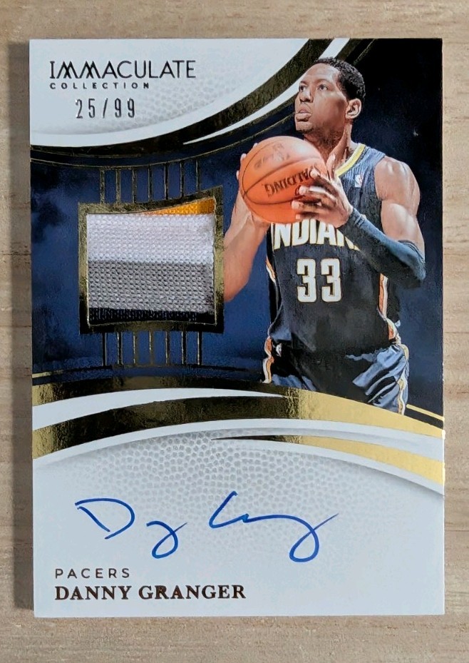 2024-25 Panini Immaculate Danny Granger On-Card Auto Game Worn Patch /99 Pacers view 2