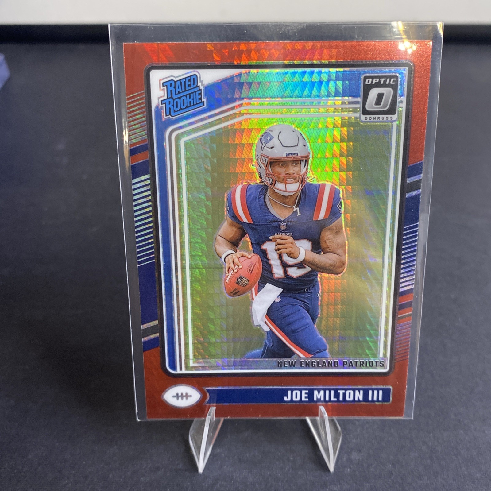 2024 Donruss Optic - Rated Rookie Joe Milton III #255 Red Hyper Prizm RC