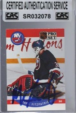 CAS Certified 1990-91 Pro Set Mark Fitzpatrick #181 Sealed Auto gr9