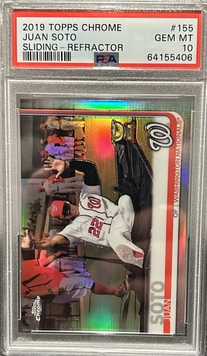 2019 Topps Chrome Juan Soto - Sliding Refractor PSA 10