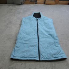 Nike Vest Youth Medium Blue Insulated Quilted Puffer Full Zip Reversible VTG