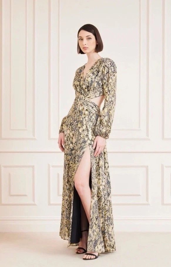 Vestido largo GUESS Marciano mezcla seda para mujer mezcla seda talla 2 maxi recortado Foto 2 de 4