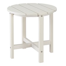 46 46 46cm Single Layer Round HDPE Side Table White