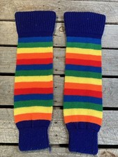 Vintage 1980's RAINBOW Knit Leg Warmers, PRIDE Rollerskating, Dance FAME