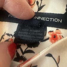 Haut Une épaule FCUK French Connection - Imprimé Floral Bleu Et Noir - Taille 6 - Neuf Avec étiquettes