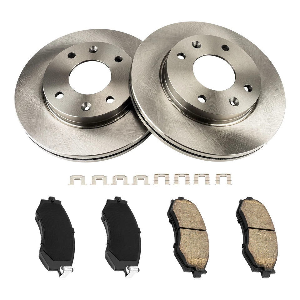 Kit de pastillas de freno y rotores delanteros cerámicos ajuste duradero para Kia Optima 2001 2002 Foto 2 de 4