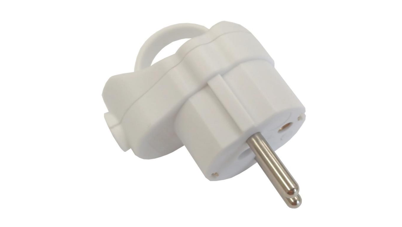 Angle plug with handle, unischuko 2P + Z IP20 250V 16A 24013