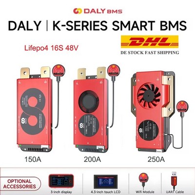Daly Smart BMS 16S 48V 150A 200 250A LiFePo4 Akku BMS w/Balance+Bluetooth Module