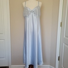 Oscar De La Rental Slip Dress Babydoll Gown Size XL Pink Label Bridal Blue Y2K