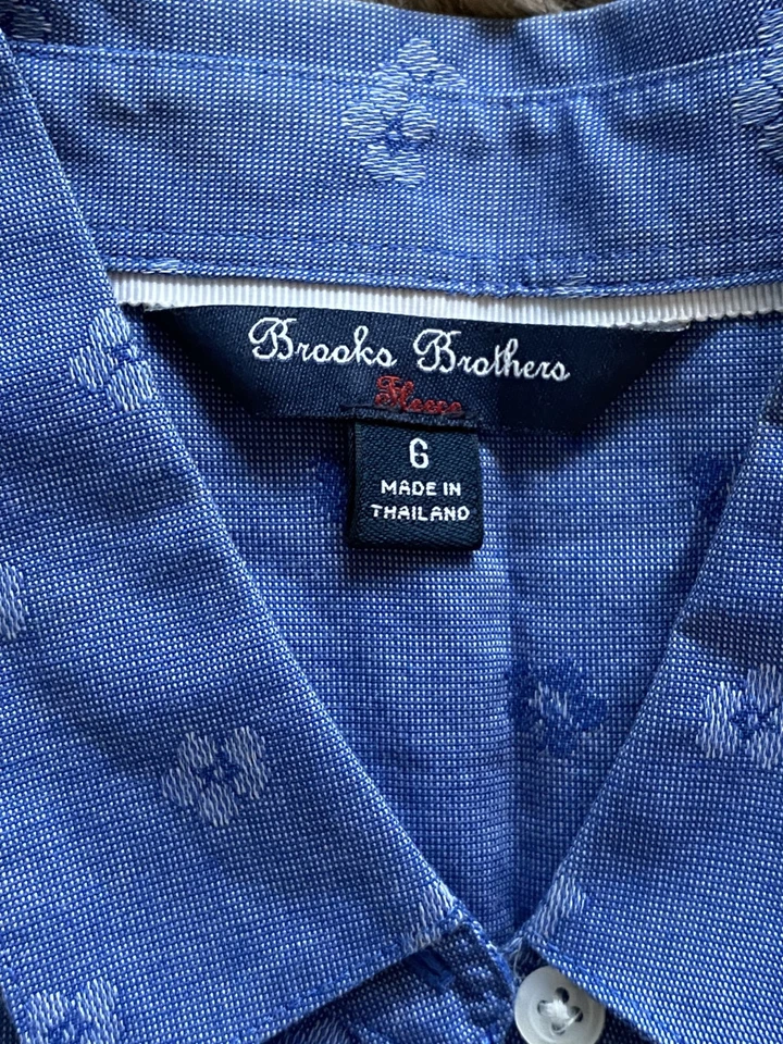 Brooks brothers girls blue floral a line dress size 6 - Image 4 of 4