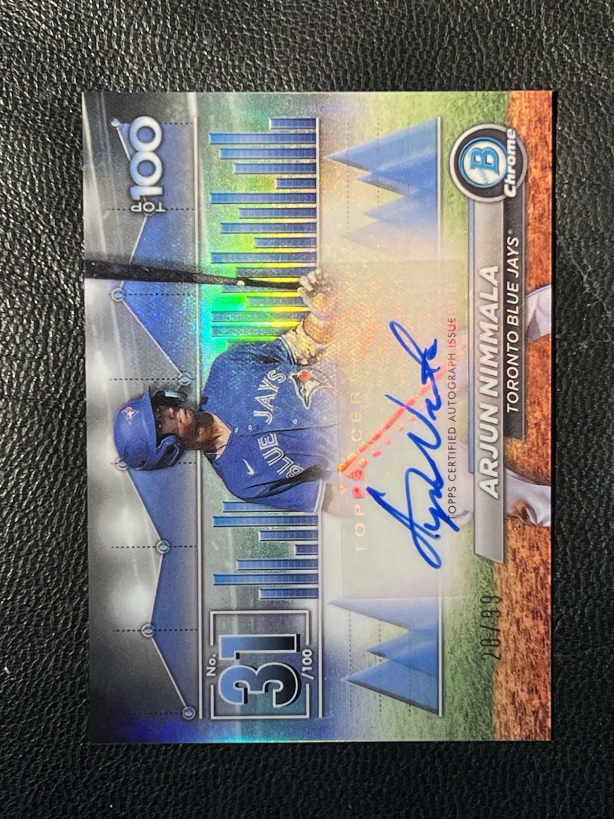 ARJUN NIMMALA 2024 Bowman Chrome Scouts Top 100 Refractor Auto 20/99