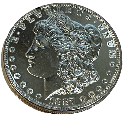 ✅ 1887 $1 Morgan 90% Silver Dollar Beautiful Bright Shiny White PL BU / AU Coin