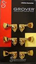 Grover 502GK Rotogrip Locking Rotomatic Tuners, 3 3, Keytsone Button, Gold