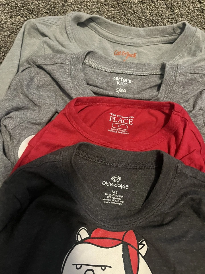 Niños Niños Niños Lote de 4 Vacaciones Navidad Manga Larga Gráfico Camiseta Calcetines TALLA 5T Foto 4 de 4