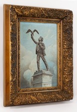 CAREL WILLINK dipinto olio su tela incorniciato simbolista magico olandese