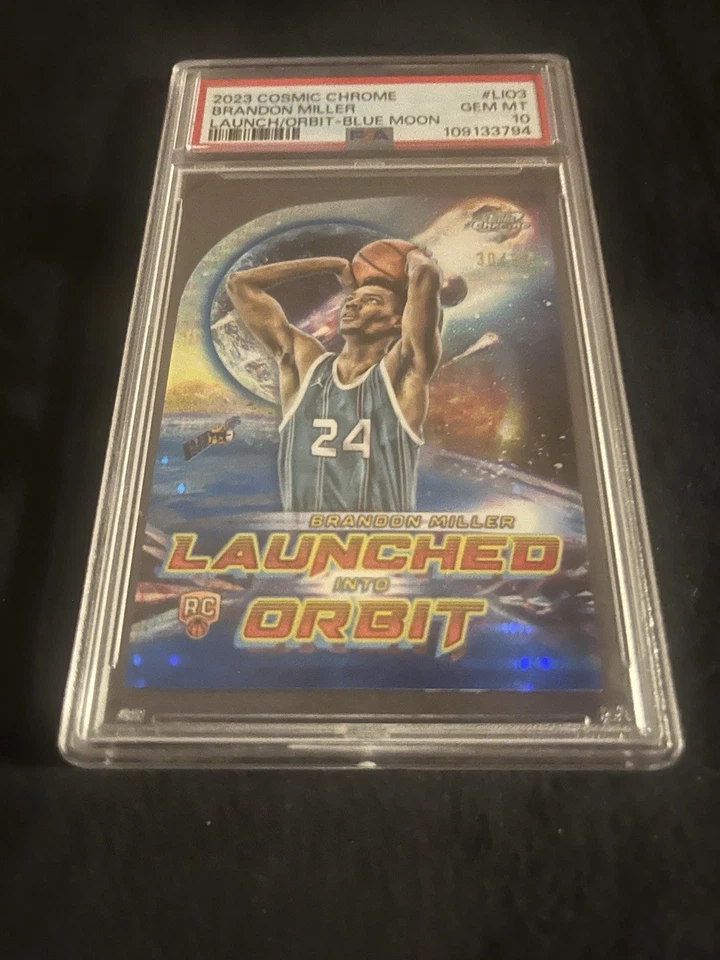 2023 Topps Cosmic Chrome Brandon Miller Launched Into Orbit Blue Moon /99 PSA 10 - Image 4 of 4