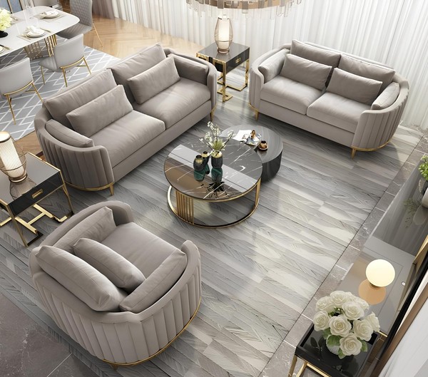 Designer Sofagarnitur 3+2+1 Sitzer Sofa Couch Stoff Garnitur Polster Set Modern-image