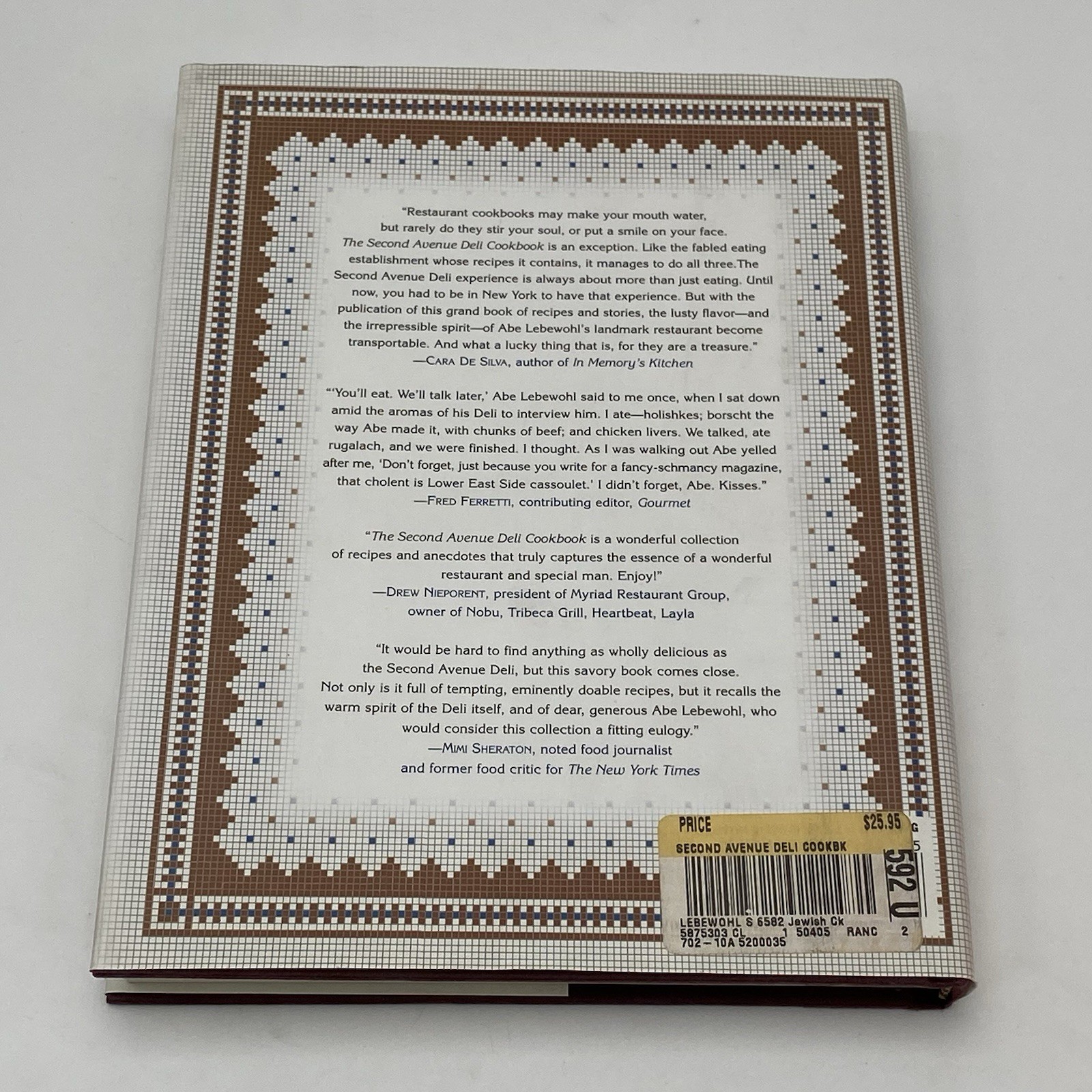 The 2nd Ave Avenue Deli Cookbook: Jewish New York Food Hardcover MINT