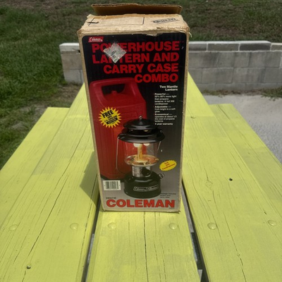 #ad Vintage Coleman Powerhouse 290A740 Double Mantle Lantern w Carry Case amp; Extras $118.96