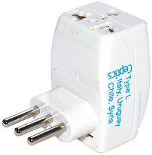 Ceptics 3 Outlet Travel Adapter Plug Type L for Italy white