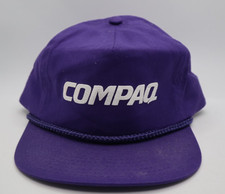 Vintage 90s Compaq Computers Purple Snapback Rope Cap Hat OSFA