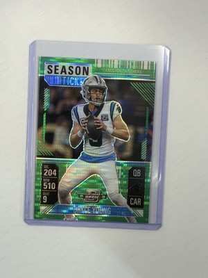 2024 Panini Contenders Optic - Season Ticket Bryce Young #7 Green Pulsar 9/49
