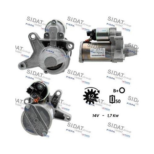 Démarreur Sidat S12BH0935 puissance renforcée pour démarrage à froid Opel Citroën