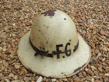 WW2 Fire Guard FG Helmet British Home Front Senior 1" Band Zuckerman Steel