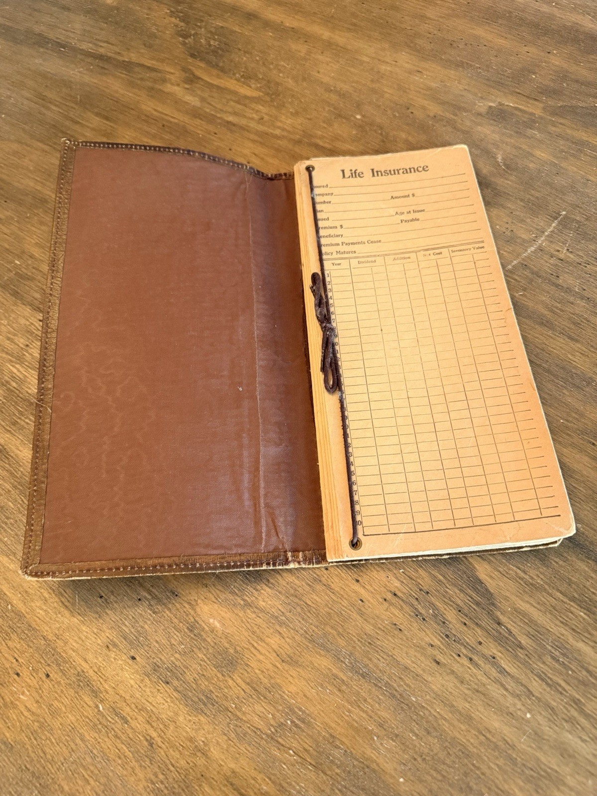 Vintage leather tooled Valuable Papers folder or portfolio- 1942