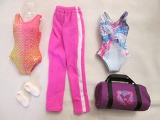 Barbie Vera Laurie Hernandez Doll Outfit Gymnastics Leotards Gym Bag Shoes Pants
