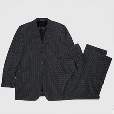 CANALI Blue Label Super 120s Wool 3Btn Charcoal Pinstripe Suit US 42L Worn Once