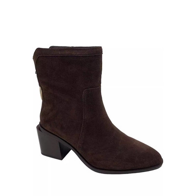 Vince Camuto Boots Women's US 6.5 Brown Suede Block Heel Ankle Bootie HAWK016
