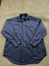 Polo Ralph Lauren Yarmouth Shirt 17.5 Mens Blue Cotton Long Sleeve Button Down