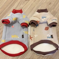 Clothes for Sphynx Cat in Winter Soft Cartoon Khaki Fleece Coat Thick Blue Sweat