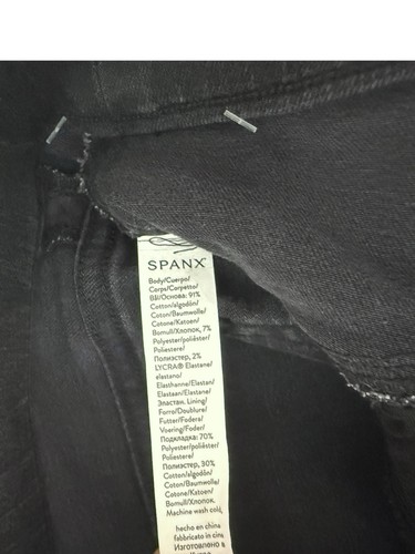 Spanx NWT Ankle Straight Leg High Rise Pull On Jeans in Vintage Black Women's L - Picture 8 of 9