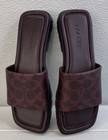 Coach Florence Sandals Women's Size 7B Black Currant Signature CTD Canvas Slides — photo 4