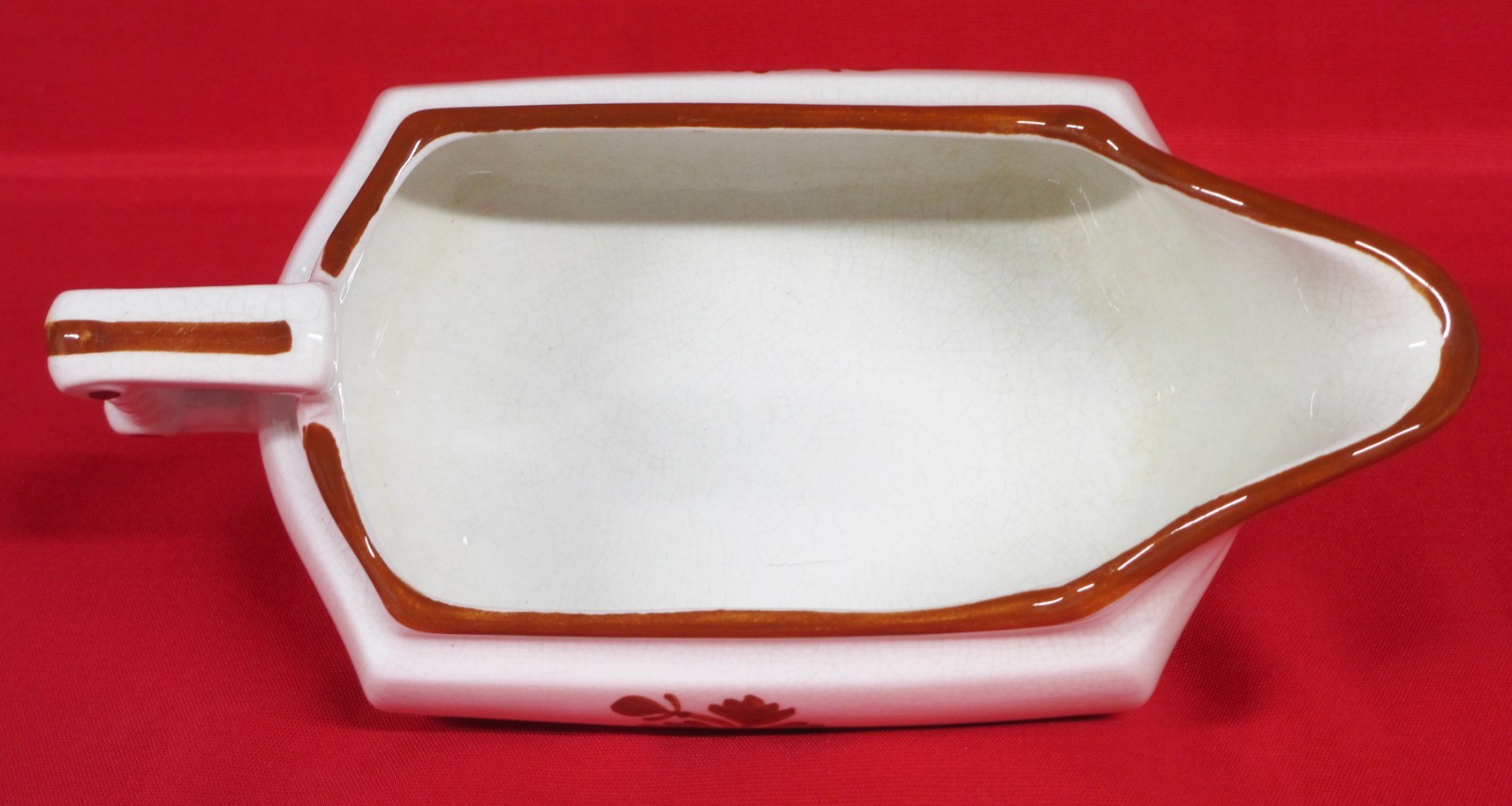 Antique W.H. Grindley Favorite Shape Tea Leaf Ironstone Gravy Boat, Ca 1880s