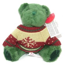 Russ Berrie FIRESIDE FRIENDS Holiday Knitted Sweater Plush 6" Teddy Bear