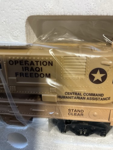VINTAGE K-LINE USCC 9363 OPERATION IRAQI FREEDOM FLAT CAR OPERATING CRANE O NIB - Picture 18 of 20