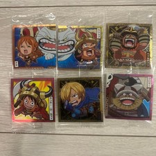 One Piece hologram sticker set of 6 with Luffy, Nami, Zoro, Sanji, Ussop, Brogy