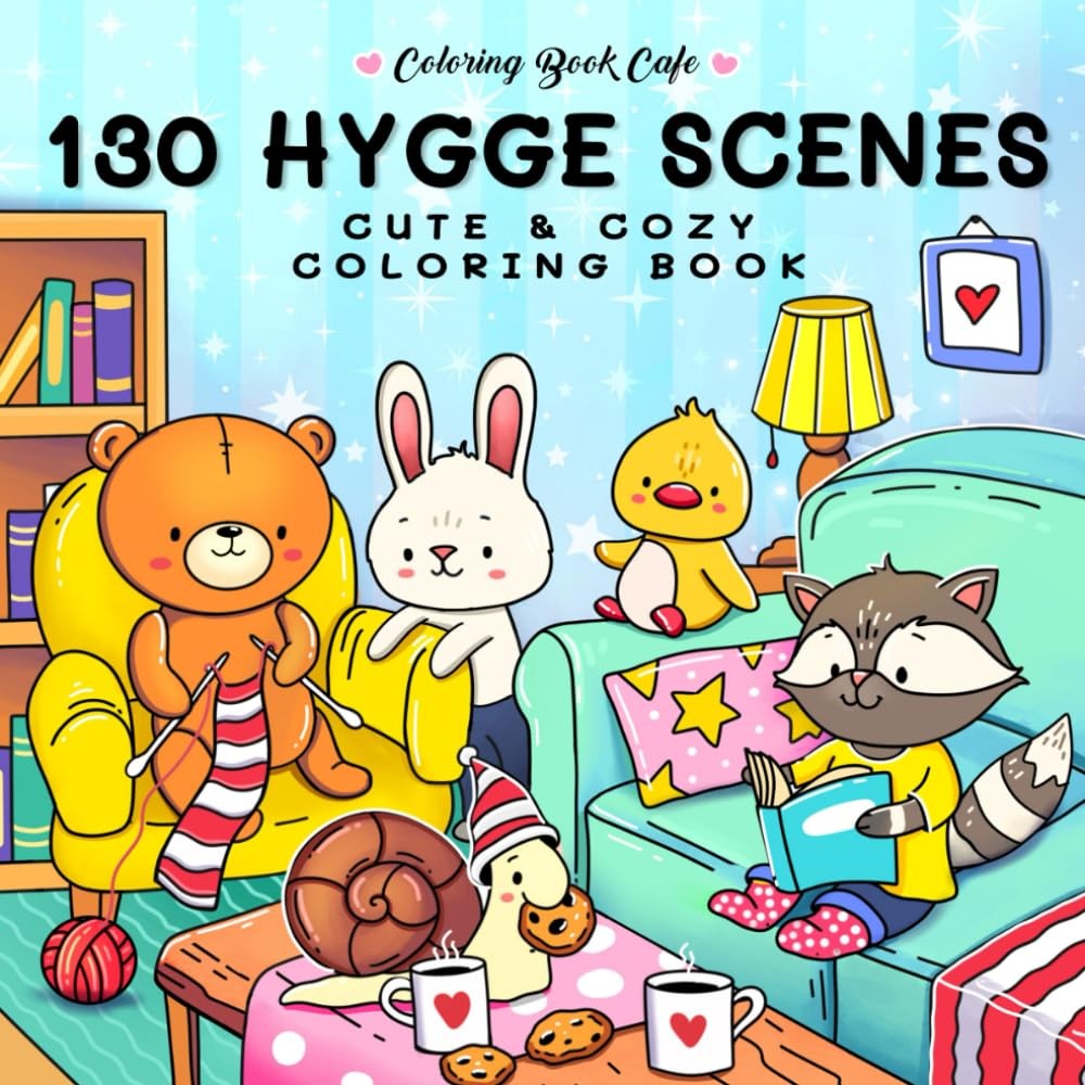 130 Hygge Scenes: Cute and Cozy Coloring Book for Adults & Teens Featuring 130 Comfy Designs for Stress Relief and Relaxation - Image 4