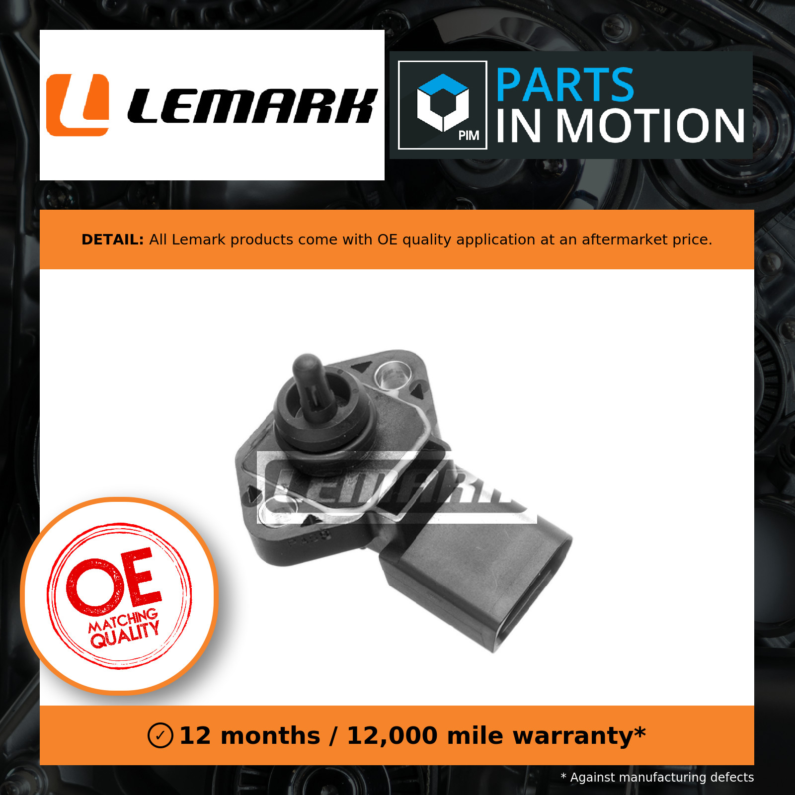 MAP Sensor fits VW LT Mk2 2.5D 2.8D 99 to 06 Manifold Pressure Lemark 038906051 - Image 5