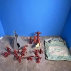 Vintage Marx Fort Apache Indians Red Brown  Lot w/ Horse & Totem Pole Teepee