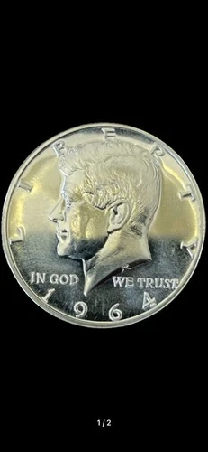 1964 Kennedy Half Dollar, 90% Silver, Lustrous Gem BU++