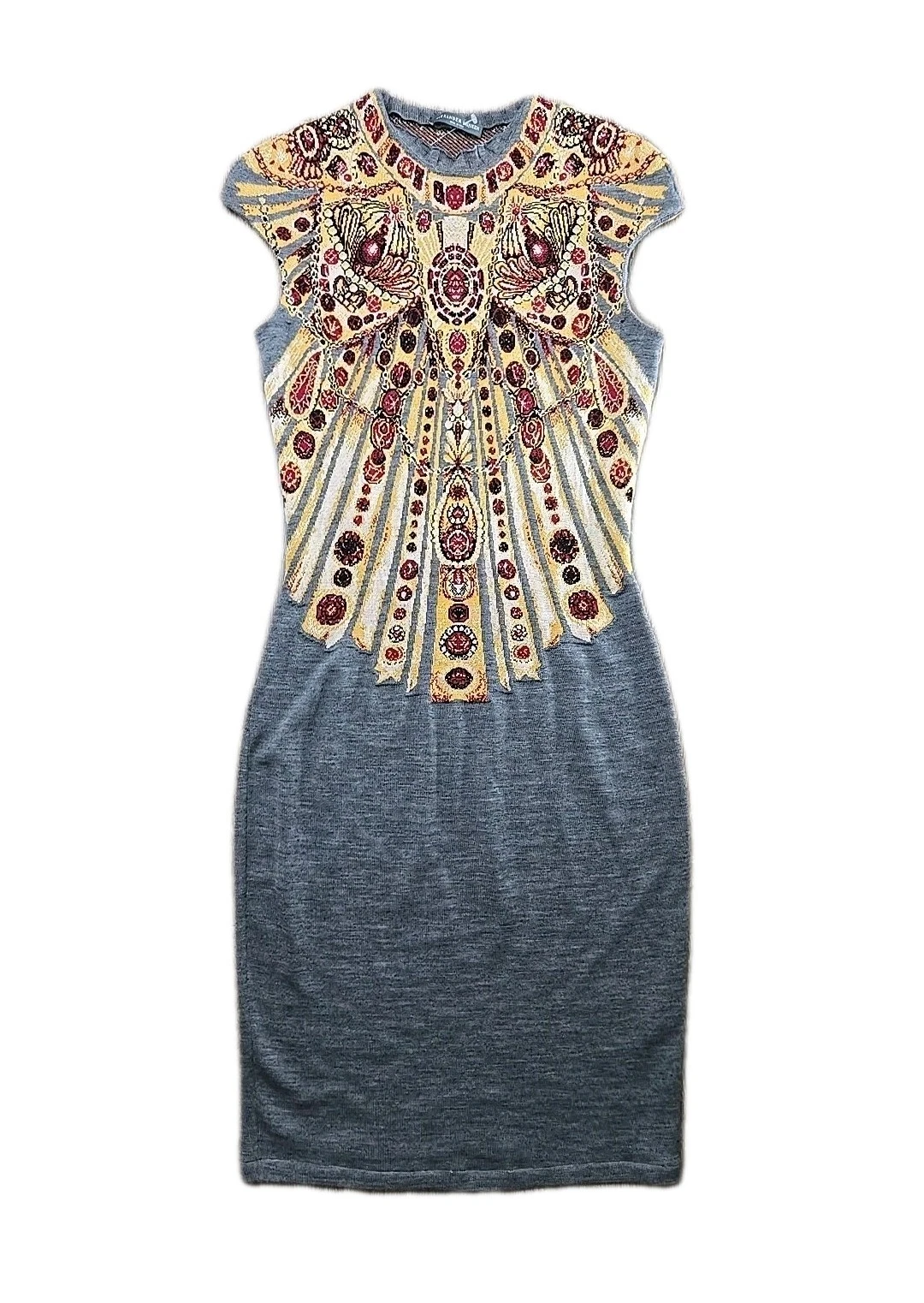 Alexander McQueen — Alexander McQueen Women's S Vintage Jewel Intarsia Knit Fitted Dress