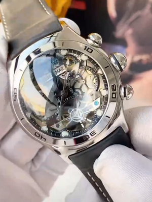 Reef Tiger Mens Watch Automatic Skeleton tourbillon Day Date Year