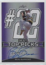 2015 Leaf Metal Draft Top Picks Purple Prismatic 2/15 Beau Burrows Auto 1b8