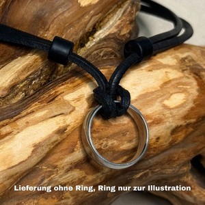 Collana in pelle semplice per il proprio anello (matrimoniale) - catena in pelle surfista