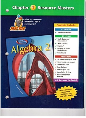 ALGEBRA 2 CHAPTER 1 RESOURCE MASTERS By Glencoe/mcgraw-hill - Hardcover **NEW**